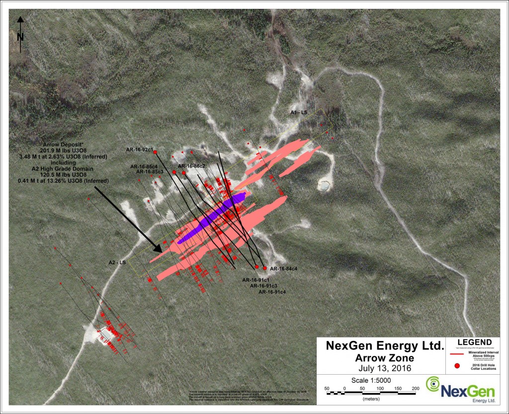 NexGen Energy Ltd. Arrow Zone - Arrow Drill Hole Locations