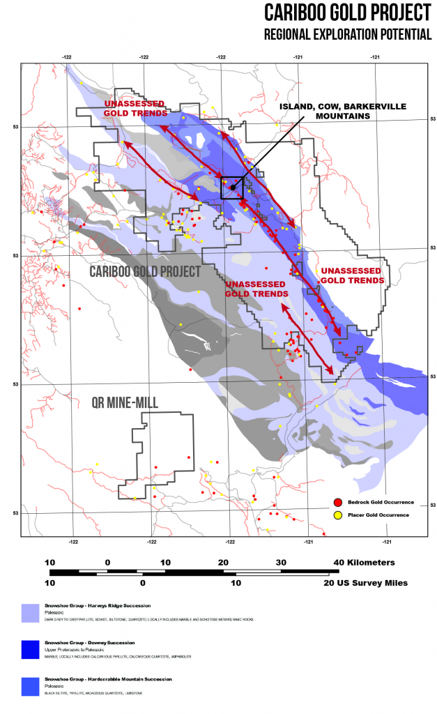 Barkervill Gold - Cariboo Gold Project - Regional Exploration Potential