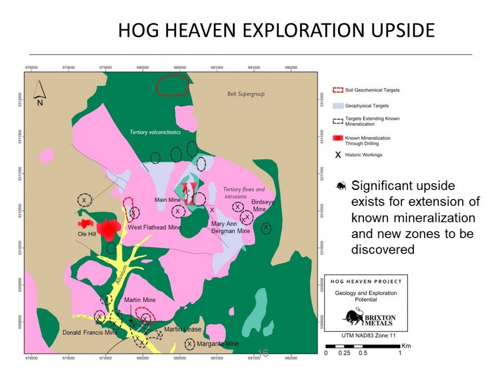 Property Wide Exploration Upside and Historic Workings Locations Map