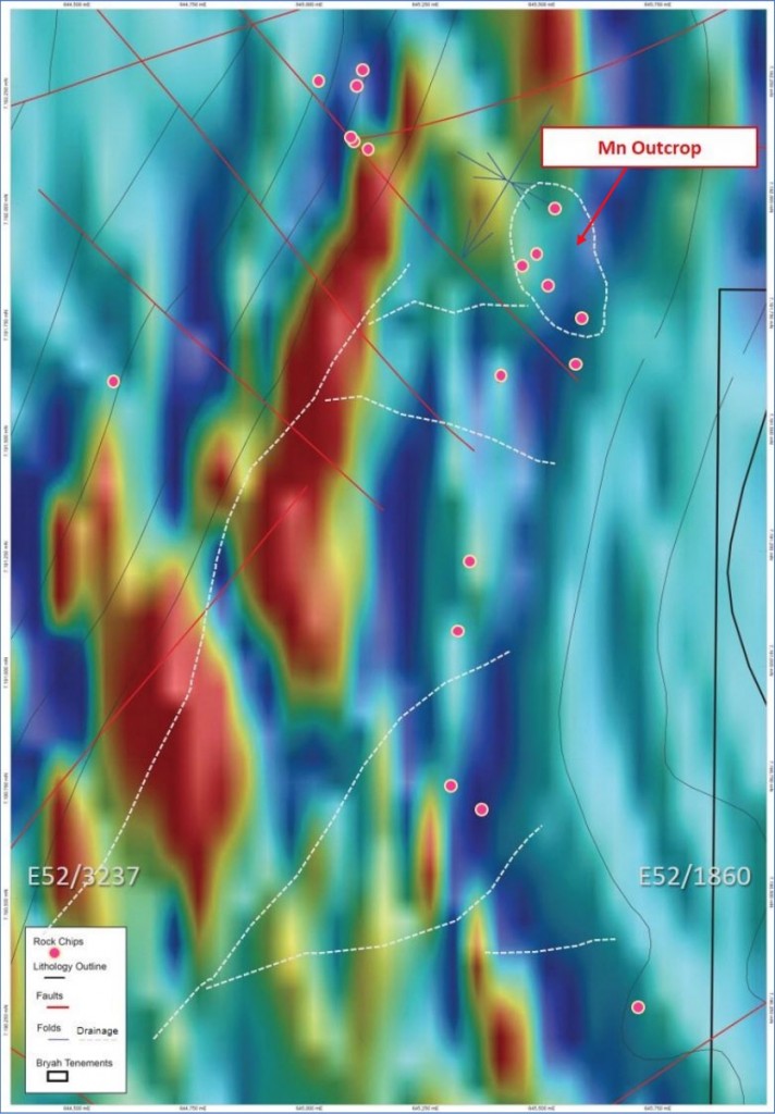 Figure 5 – VTEM Imagery (VTEM18_BFz_Ch28_1vd_psc_ne) showing Brumby Creek Prospect