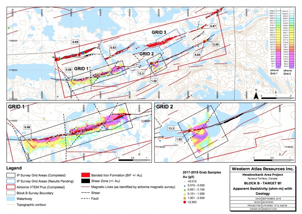 Figure 9: Block B – IP Preliminary Results – Resistivity