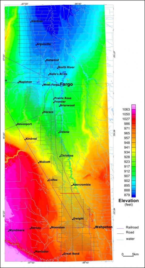 Figure 1: Flight path over the 1 arc-second NED image. The red line is the trace of line L1424, whose field and inversion results are shown in Figure 3.